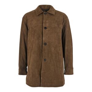 Coor Men Brown Coat With Classic Collar In Suede Man